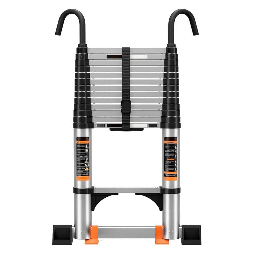 12.5 ft Aluminum Telescoping Extension Ladder 330 lb Capacity Multi-Purpose Collapsible Ladder with Hooks 1 Piece price history on PriceWatchPro