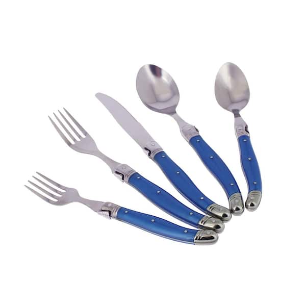 Set of blue stainless steel cutlery brand GIMEX