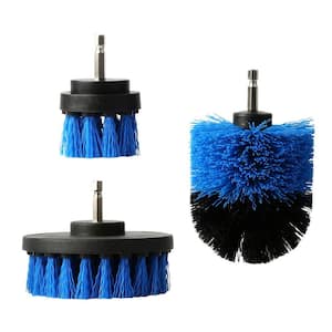 3-Pcs Drill Brush, Drill Attachment Kit and Power Scrubber Cleaning Utility Brush for Car, Bathroom, Floor & Tiles, Blue