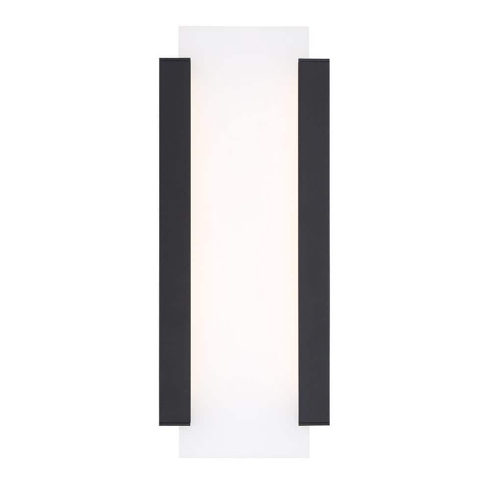 Fiction Black LED Wall Light with Etched Acrylic Panel