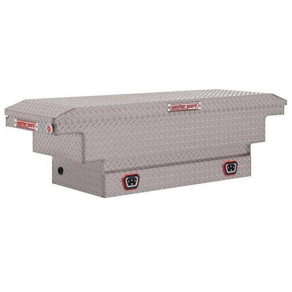 Weather Guard 62.5 in. Diamond Plate Aluminum Compact Low Profile Crossover Truck Tool Box