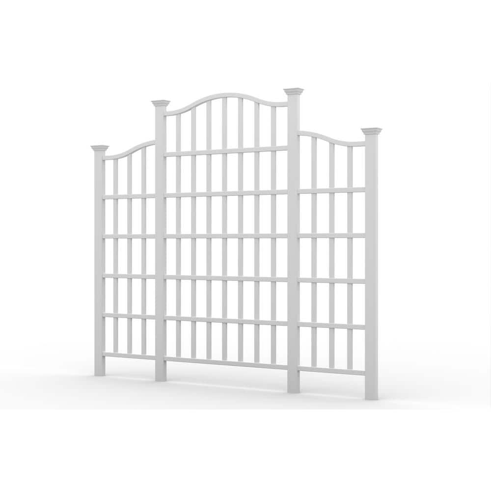 VITA 95 " in. x 107" in. Regency, Vinyl Trellis, White VA68198 The Home Depot