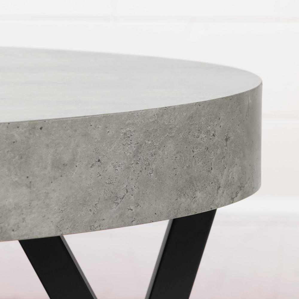 Urban Industrial Chic Oval Wood Coffee Table with Metal Legs
