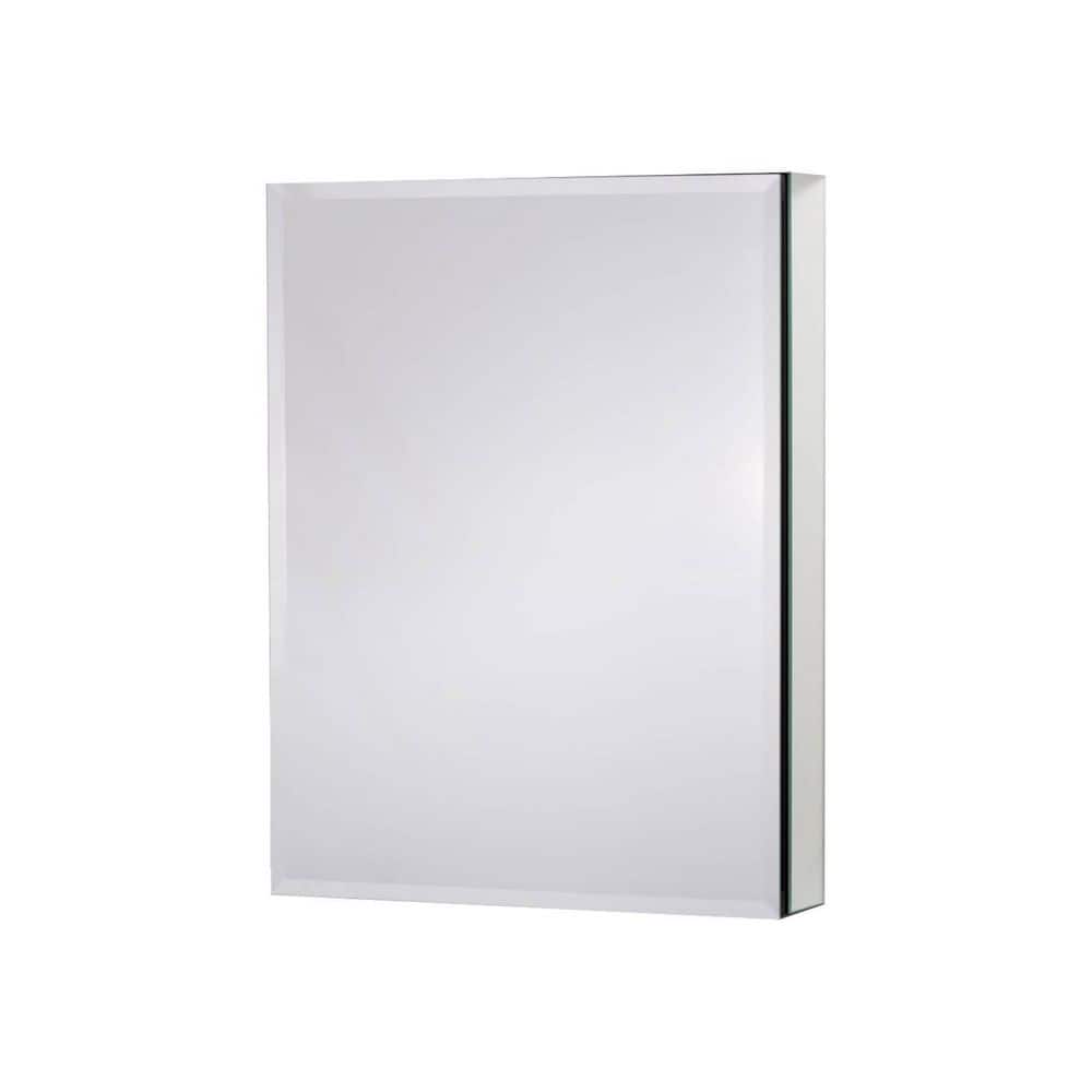 20 in. W x 26 in. H Black and Silver Recessed/Surface Mount Medicine Cabinet with Mirror Bathroom Left Swing