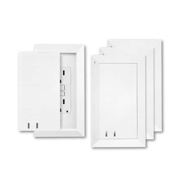 (4-Pack) Child-Resistant Outlet Cover 1-Gang White 1-Decorator GFCI Outlet Plastic Wall Plate