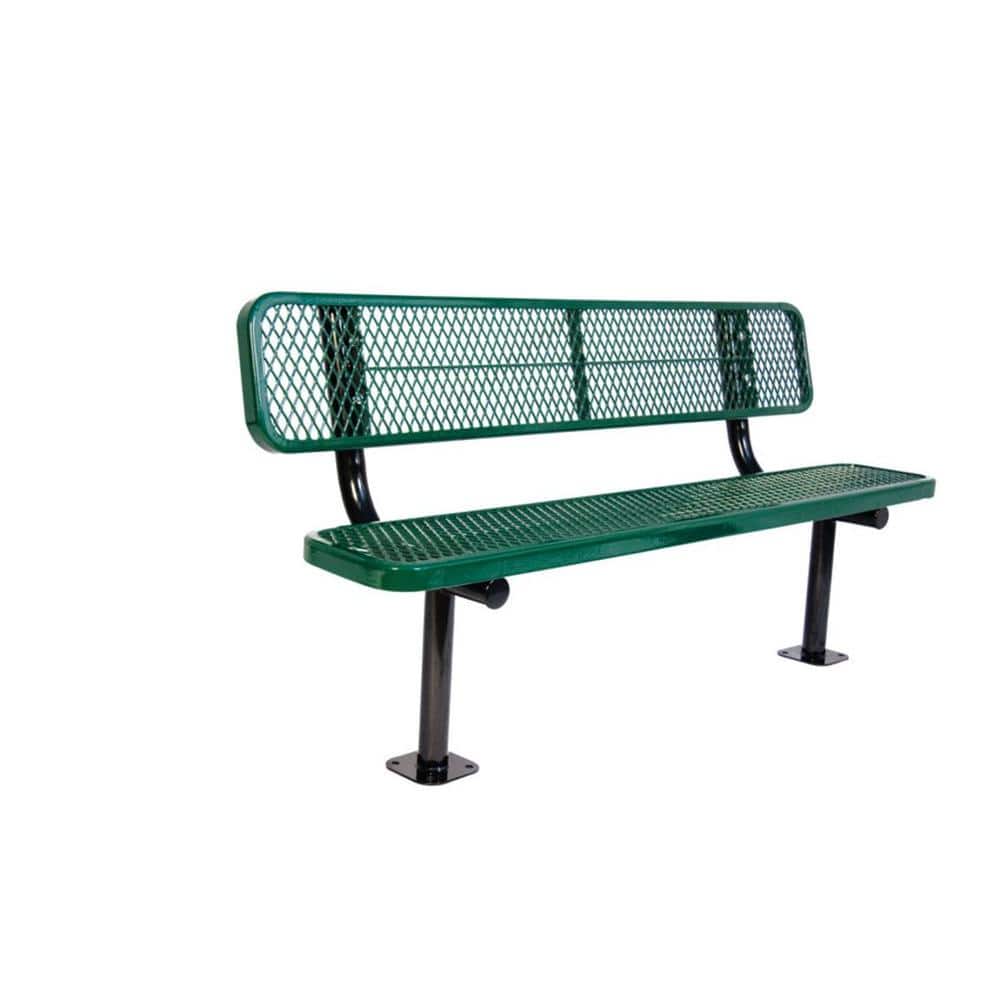 6 ft. Diamond Green Commercial Park Bench with Back Surface Mount price history on PriceWatchPro