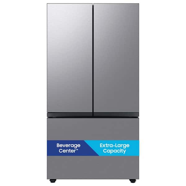Bespoke 30 cu. ft. Standard Depth 3-Door French Door Smart Refrigerator in Stainless Steel with Beverage Center