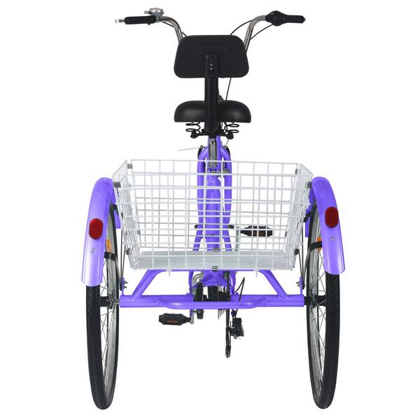 Adult Mountain Tricycle 7 Speed 3 Wheels Bike 26'' Trikes for Seniors w/ Basket 
