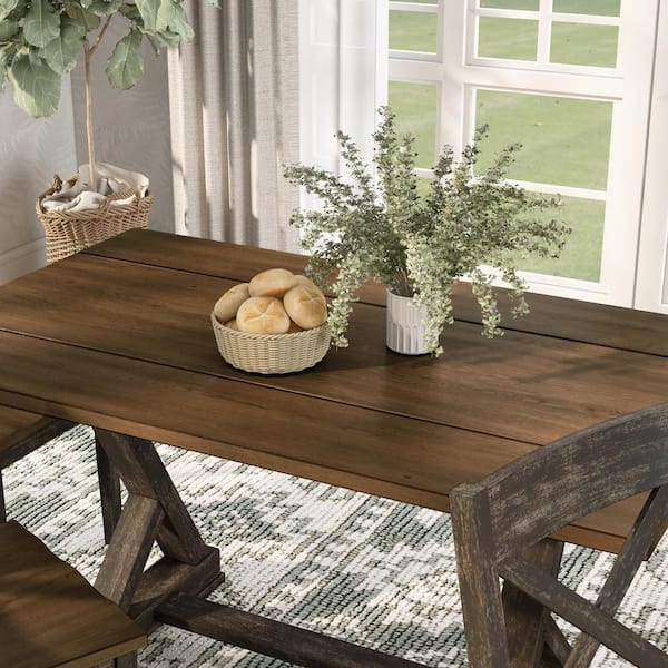 Antique oak shop dining set