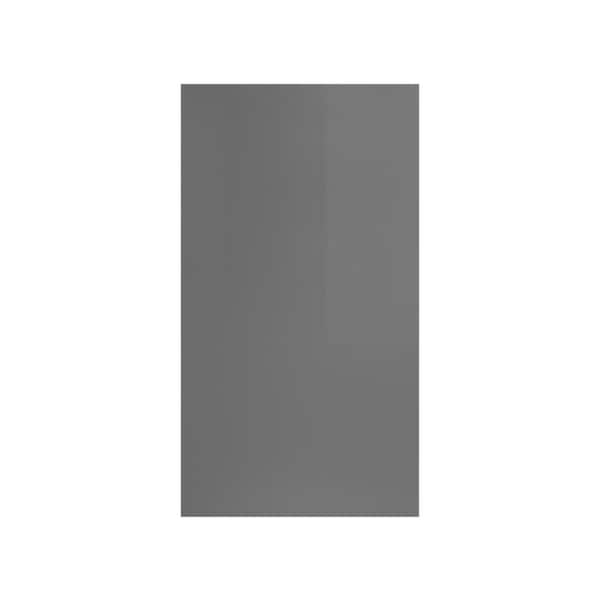 LIFEART CABINETRY Valencia Series 35 in. W x 0.75 in. D x 96 in. H in Gloss Gray Kitchen Island End Panel