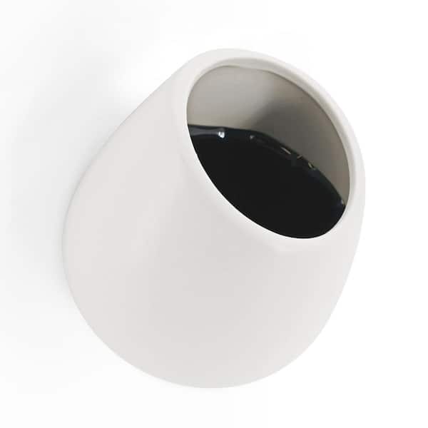 Arcadia Garden Products Round 5 1/2 in. x 6 in. White Ceramic Wall Planter