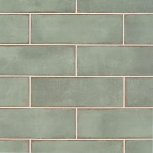 Santa Fe Green 3.93 in. x 11.96 in. Polished Ceramic Wall Tile (10.76 sq. ft./Case)