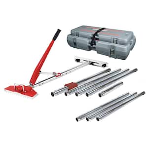 12-Piece 38 ft. Power-Lok Carpet Stretcher Value Kit with 17 Handle Locking Positions and Rolling, Interlocking Cases