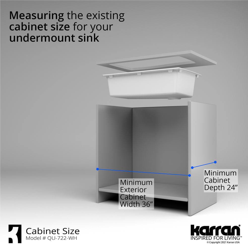 White Quartz Composite Single Bowl Undermount Kitchen Sink