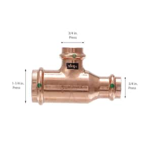 Pro Press 1-1/4 in. x 3/4 in. x 3/4 in. Press Copper Tee