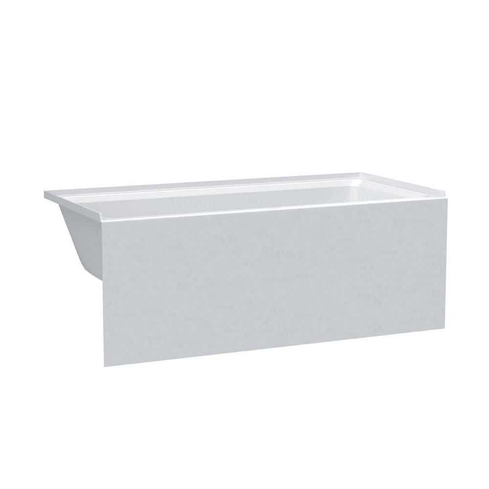 66 in. x 36 in. Soaking Bathtub with Left Drain in White with Trip Lever Drain in Rose Gold price history on PriceWatchPro