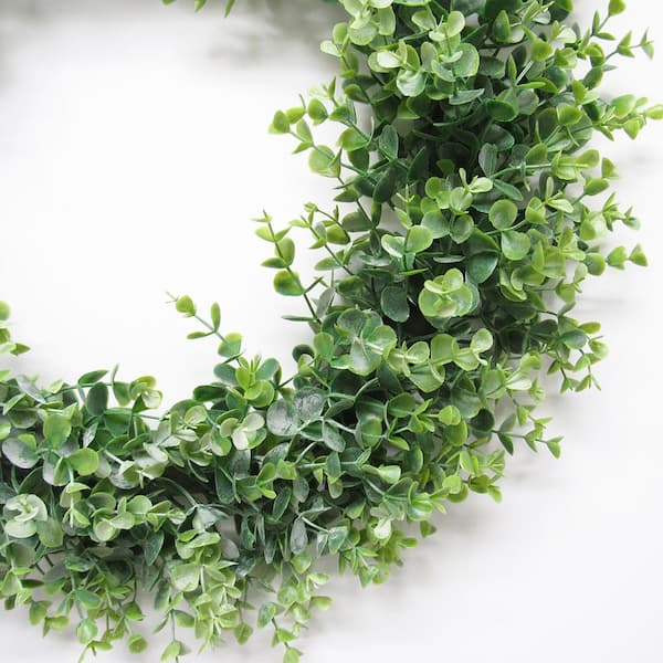 買取 京都 20 Inch Green Eucalyptus Wreath Artificial Hanging Greenery Wrea リース 