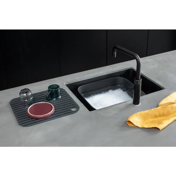 SinkSide Dishwashing Tub with Drying Tray in Light Gray, 1-Piece - 6.3 in. H x 14.7 in. W x 13.5 in. D