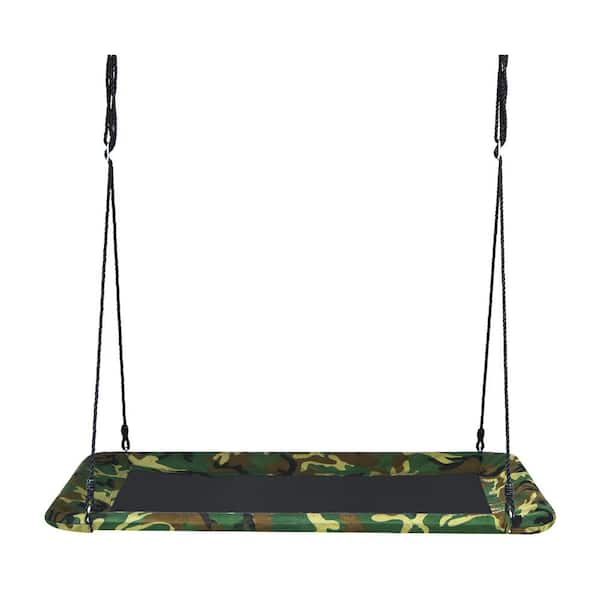 Costway 60 in. 700 lbs. Giant Platform Tree Web Swing Outdoor with 2 Hanging Strap Camo Green