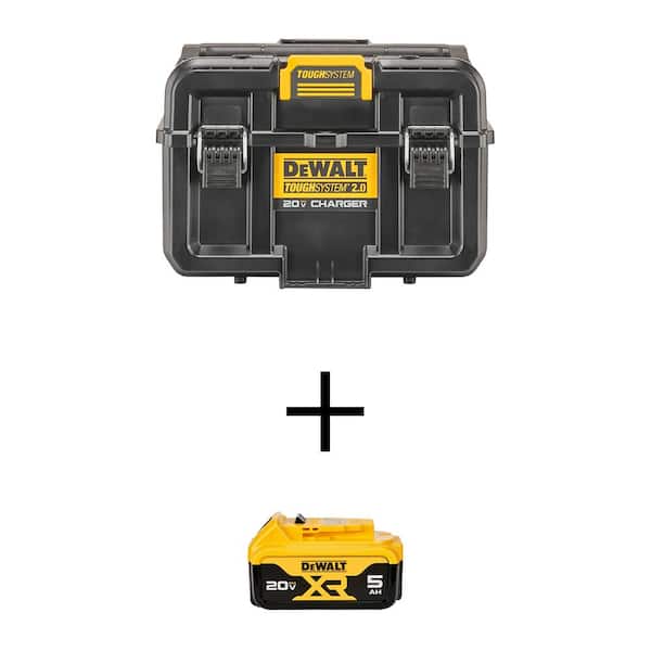 DEWALT TOUGHSYSTEM 2.0 Charger Box with 20V MAX XR Premium Lithium-Ion 5.0Ah Battery Pack