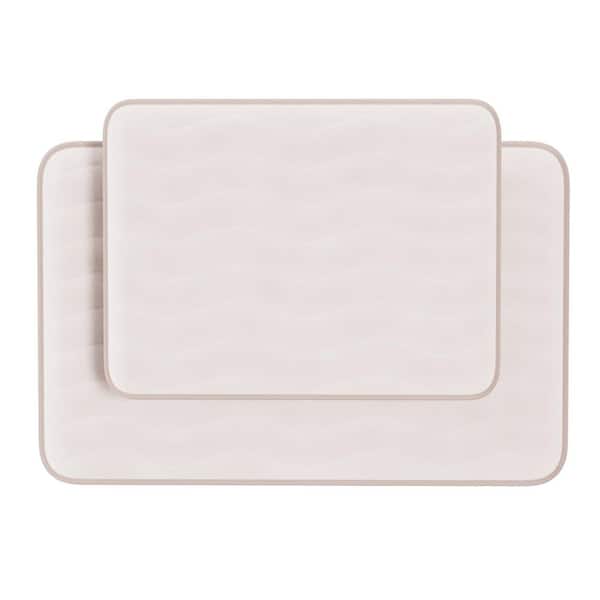 Lavish Home 2-Piece Ivory Memory Foam Bath Mat Set