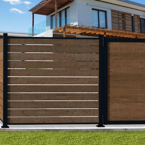 Freedom Alloy Mixed Material 28-in Black Vinyl Step Groove Cover For Metal Fence