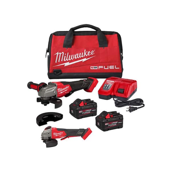 M18 FUEL 18-Volt Lithium-Ion Cordless 4-1/2 in./6 in. Braking Grinder w/ Two XC 8.0 Ah Battery & 4-1/2 in./5 in. Grinder