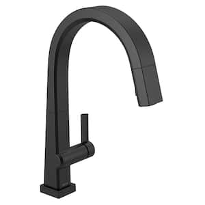 Pivotal Single-Handle Pull-Down Sprayer Kitchen Faucet with Touch2O Technology in Matte Black