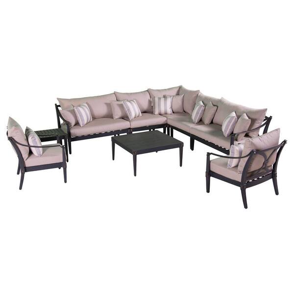 RST Brands Astoria 9-Piece Patio Seating Set with Slate Grey Cushions