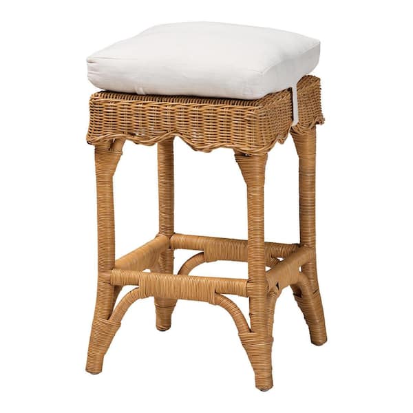 bali & pari Muy 24 in. Honey Rattan Counter Stool