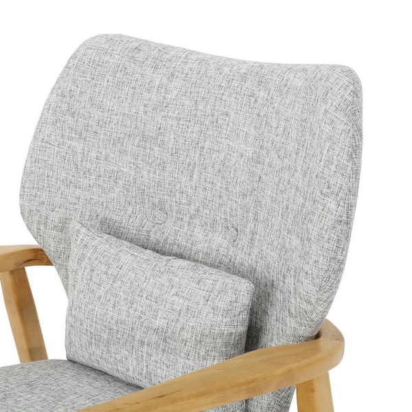 Noble House Benny Mid-Century Modern Light Gray Tweed Fabric Rocking Chair  16592 - The Home Depot