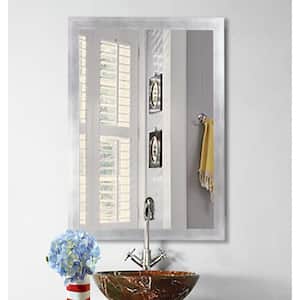 Large Rectangle Matte Silver Modern Mirror (48 in. H x 32 in. W)
