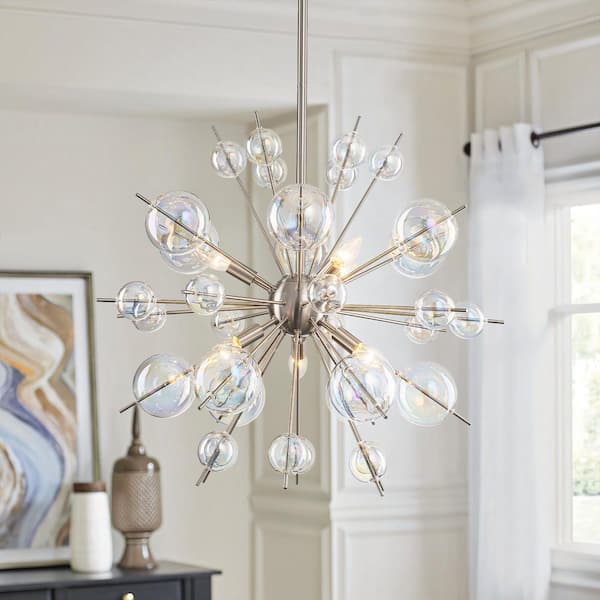Rennnsan Aural 6-Light Satin Nickel Modern Sputnik Starburst