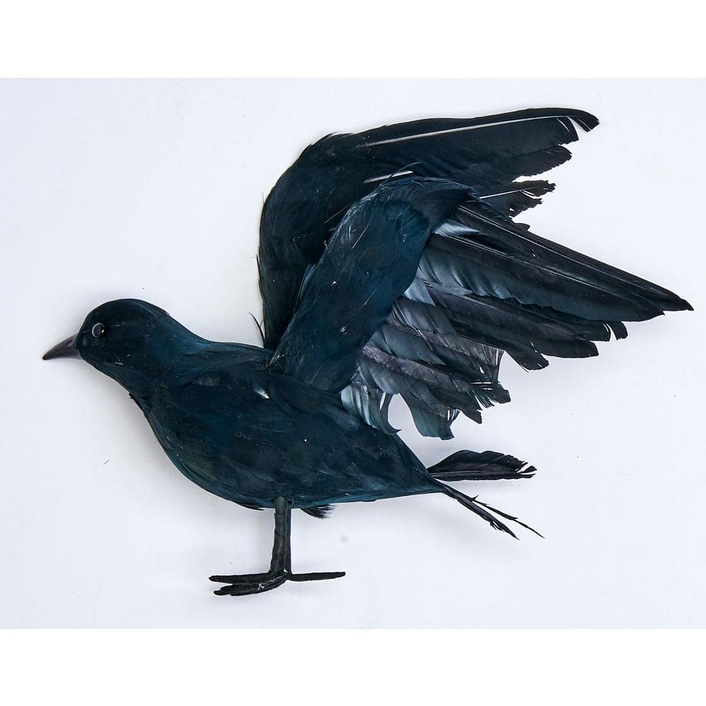 Haunted House Decor Fake Bird Feather Ravens Crow Ornament Farm Repellent Decor 