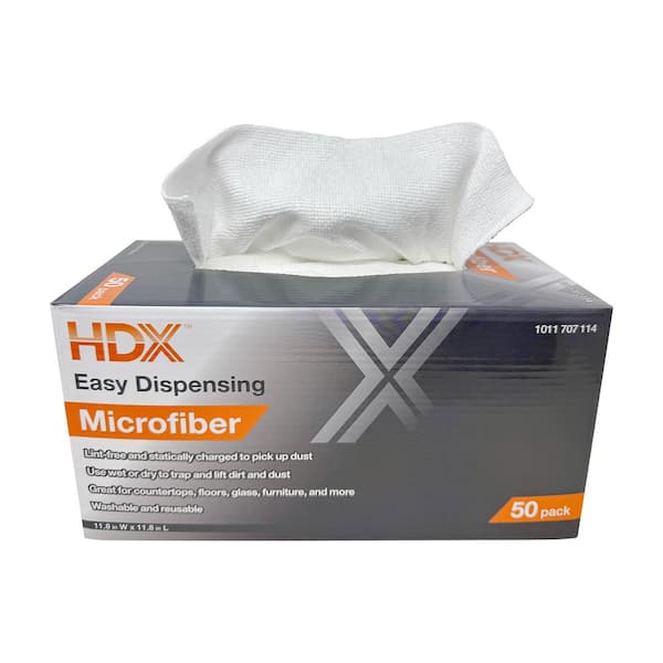 50ct HDX Pop-Box Microfiber Towels