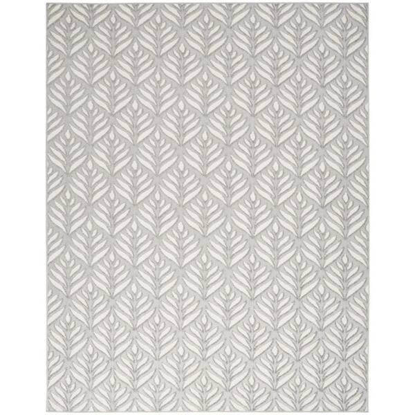 6' X 9' Gray And Ivory Floral Stain Resistant Indoor Outdoor Area Rug 6' X 9' Gray And Ivory Floral Stain Resistant Indoor Outdoor Area Rug