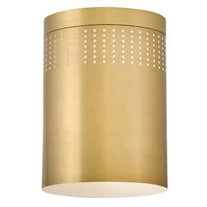 Casey 7.5 in. 1-Light Lacquered Brass Flush Mount