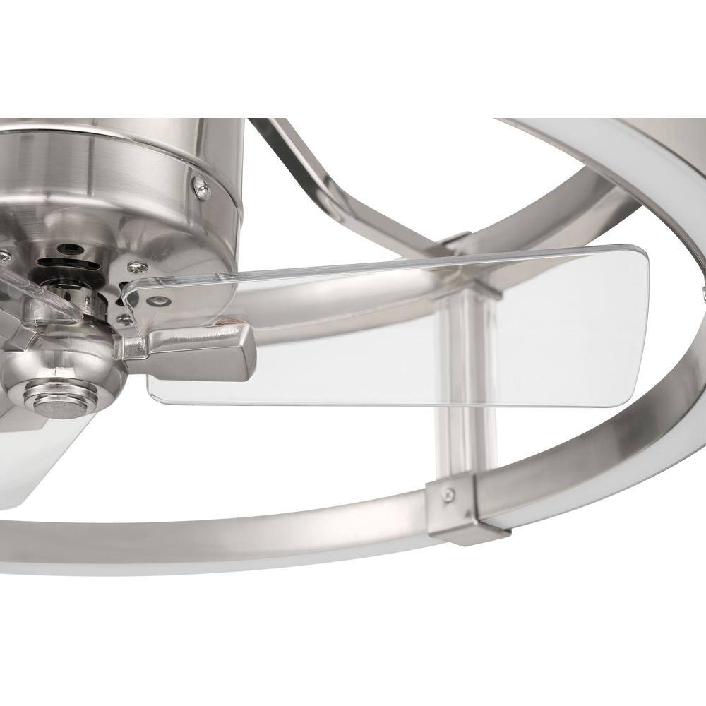Brushed Polished Nickel 18" Ceiling Fan with LED Lights and Remote