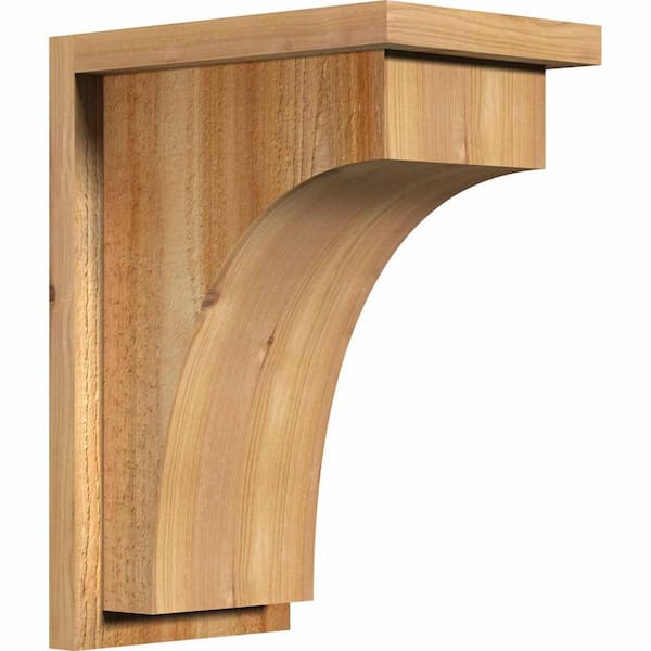 Ekena Millwork 8 in. x 12 in. x 16 in. Huntington Rough Sawn Western Red Cedar Corbel with Backplate