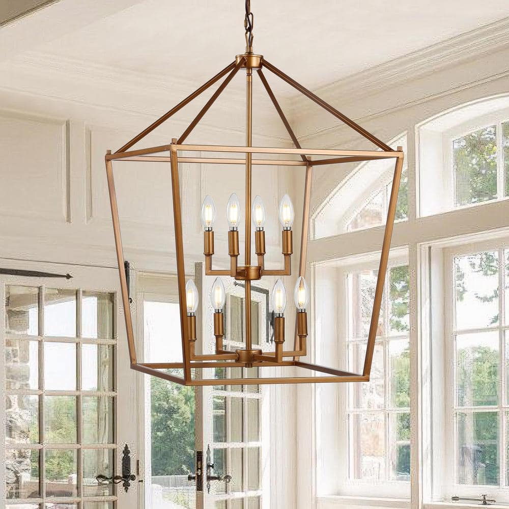 Pagoda 20" Antique Gold Farmhouse LED Lantern Pendant
