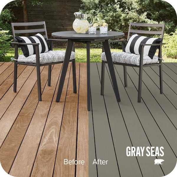 1 gal. #SC-144 Gray Seas Solid Color Waterproofing Exterior Wood Stain and Sealer