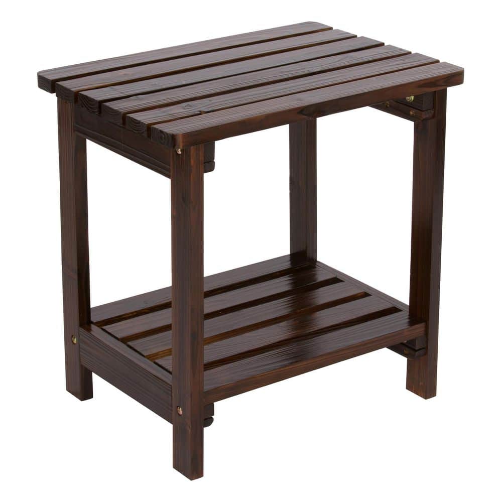 Shine Company 20 in. Tall Burnt Brown Rectangular Wood Shine Company 20 in. Tall Burnt Brown Rectangular Wood