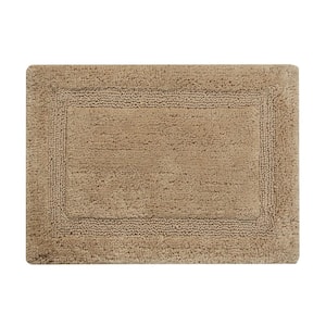 Regency Beige 24 in. x 17 in. and 34 in. x 21 in. 2-Piece Set Cotton Spray Non-Skid Backing Machine Washable Bath Rug