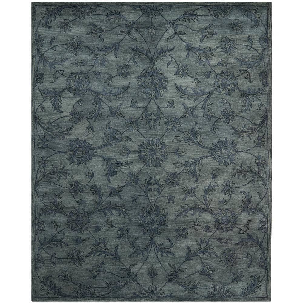 Handmade Heirloom Gray Wool 9' x 12' Tufted Area Rug