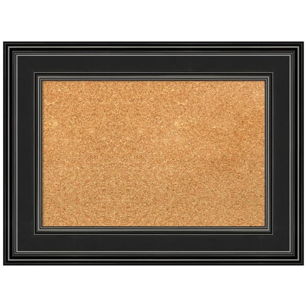 Amanti Art Ridge Black 23.50 in. x 17.50 in. Framed Corkboard Memo Board