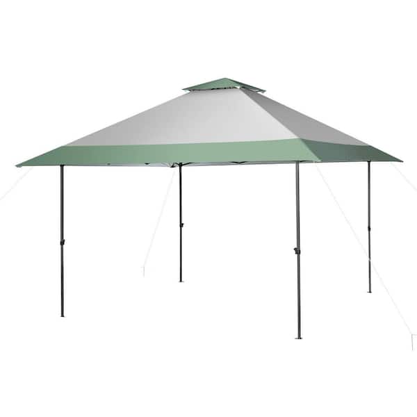 ANGELES HOME 13 ft. x 13 ft. Gray Pop-Up Patio Canopy Tent with Shelter and Wheeled Bag