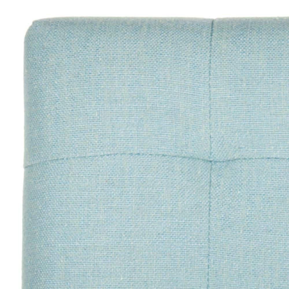 Sky Blue Transitional Bar Stool with Espresso Birch Wood Legs