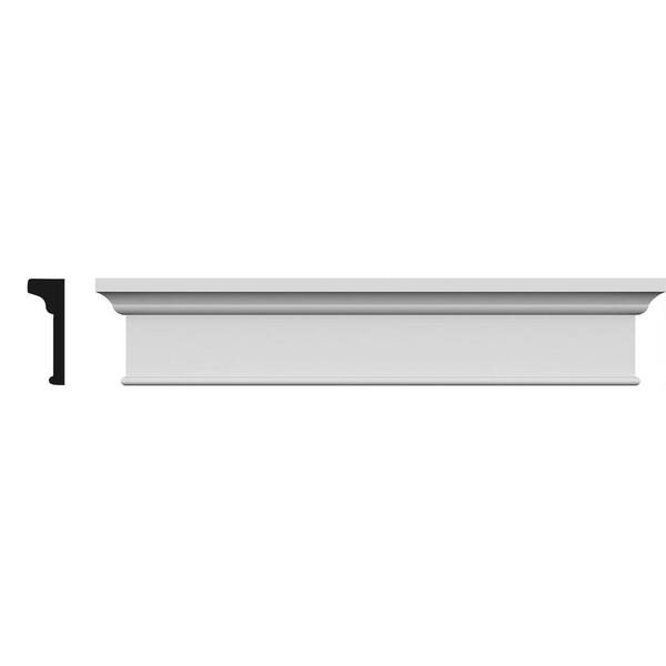 Ekena Millwork 1/2 in. x 98 in. x 6-1/8 in. Polyurethane Panel Crosshead Moulding