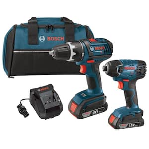 18 Volt Lithium-Ion Cordless Drill/Driver and Impact Driver Combo Kit with 2.0Ah Battery (2-Tool)