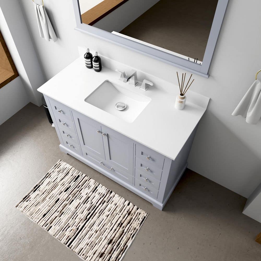 Dukes 48" Dark Grey Single Bath Vanity with Marble Top